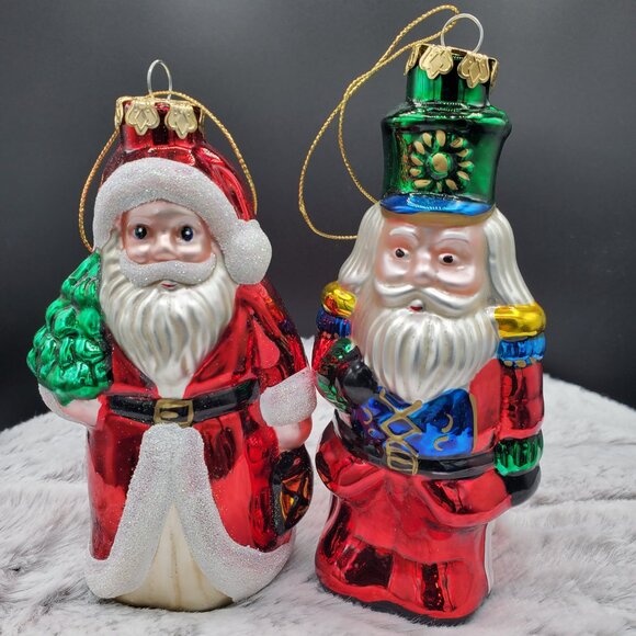 Vintage Santa Nutcracker & Old-World Santa Glass Ornaments - Picture 7 of 7